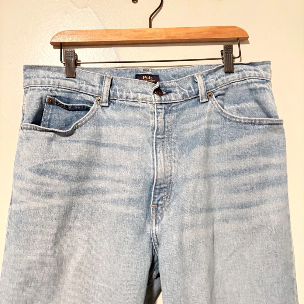 Polo Ralph Lauren‎ Women Light Wash Laight Cropped Flare Jeans size 32 x 27